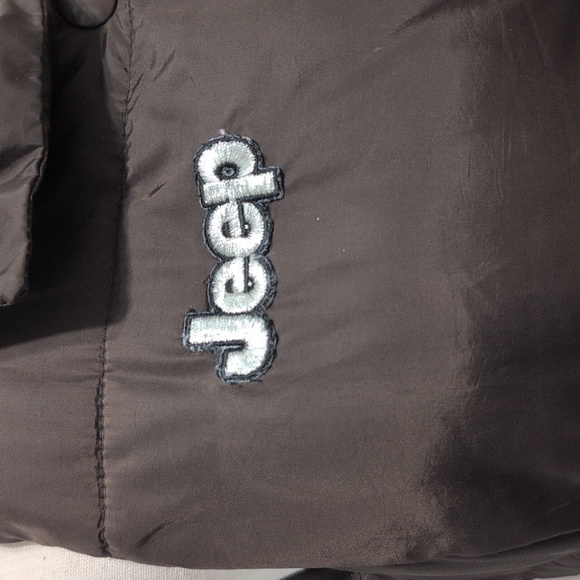 JEEP Puffer Vest Brown Old Navy Upcycle Almost Vintage ;) Size Small - Picture 4 of 14